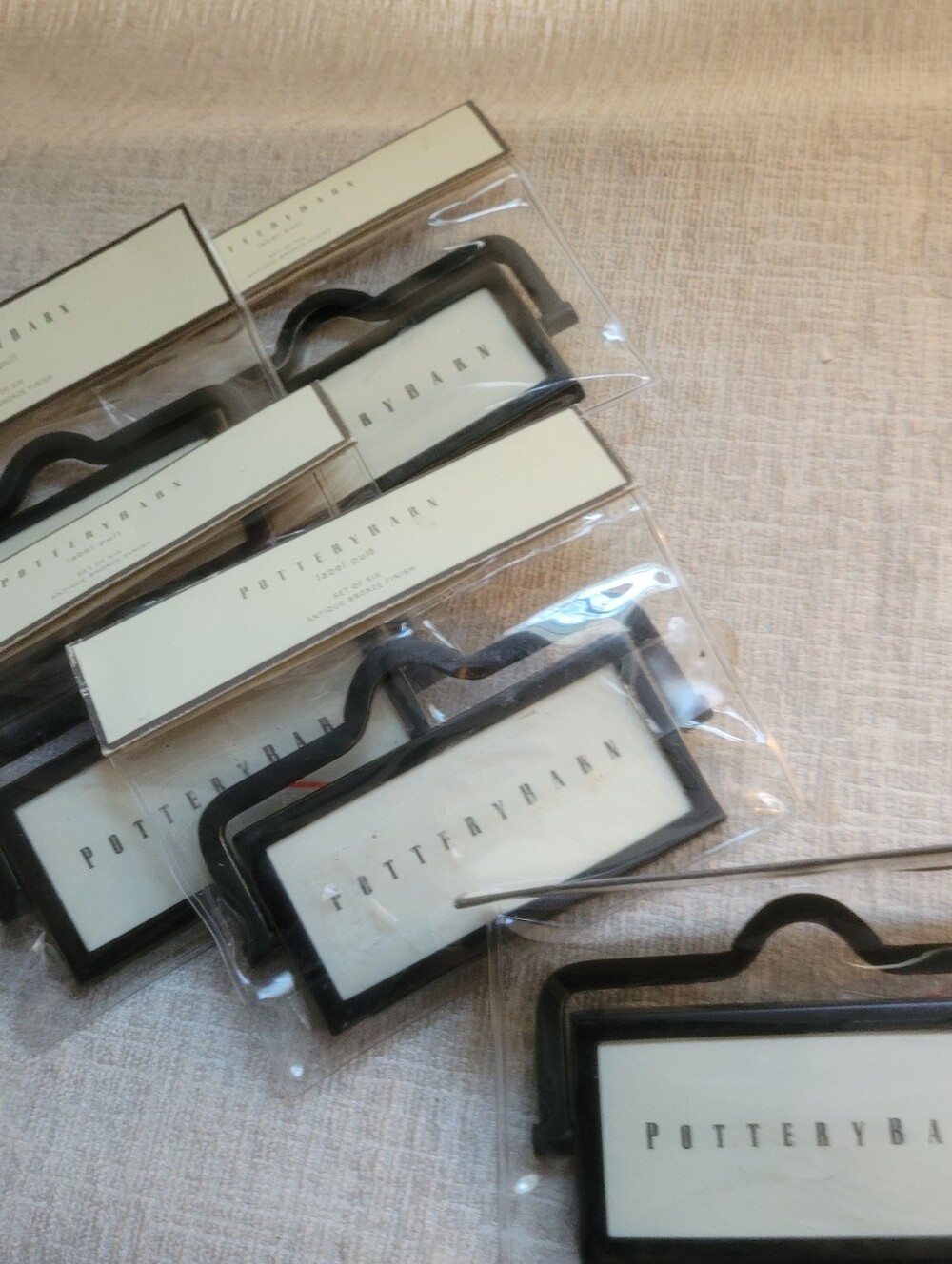 Pottery Barn Antique Bronze Label Pulls - Bronze/Black Finish (Set of 5) - Picture 6 of 12